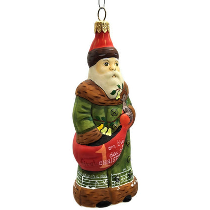Vaillancourt Twelve Days of Christmas Santa Claus Folk Art Christmas Ornament