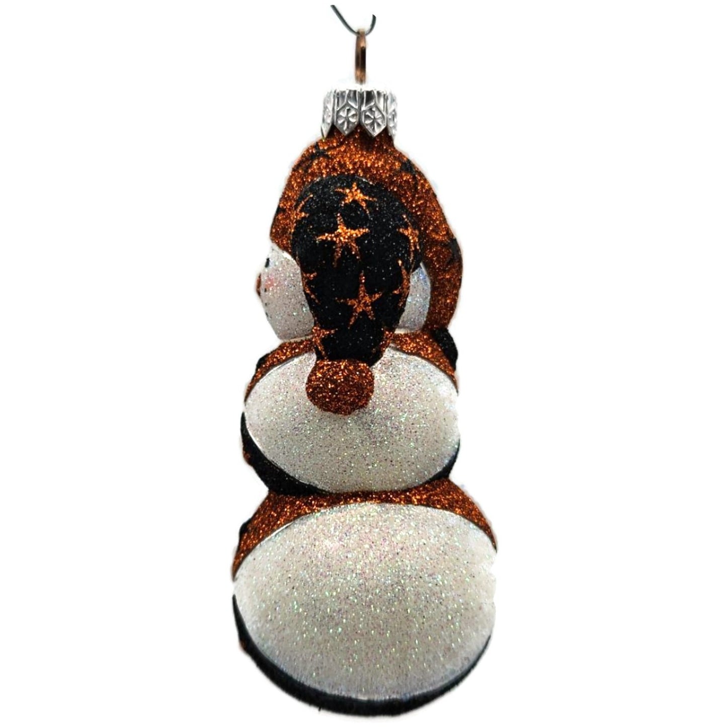 Patricia Breen Harlequin Snowman Orange Black Stars Halloween Ornament 2229