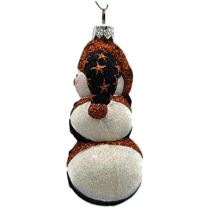 Patricia Breen Harlequin Snowman Orange Black Stars Halloween Ornament 2229