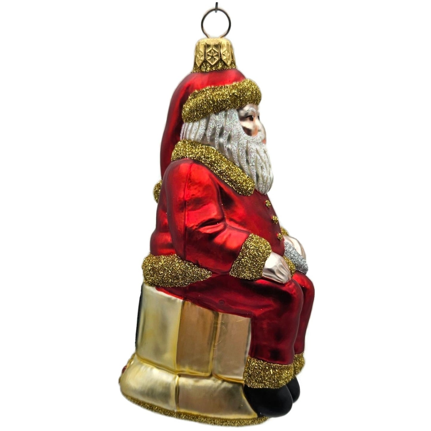 Patricia Breen Cyberspace Santa Red Gold Silver Mouse Christmas Tree Ornament