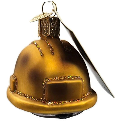 Construction Helmet Ornament Gold Safety Hat OWC Old World Christmas Tree Decor