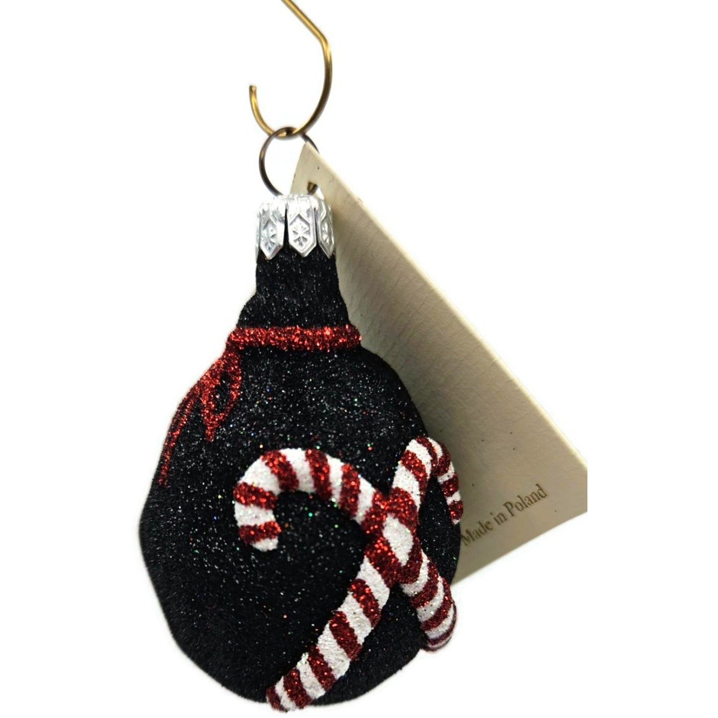 Patricia Breen Peppermint Sack Black Candy Canes Christmas Tree Ornament CATZ
