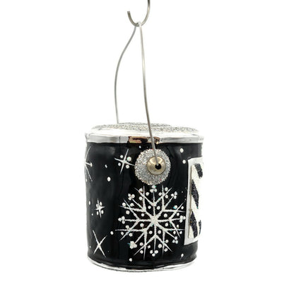Patricia Breen Colourful Quarts Black Snowflakes Paint Can Christmas Ornament