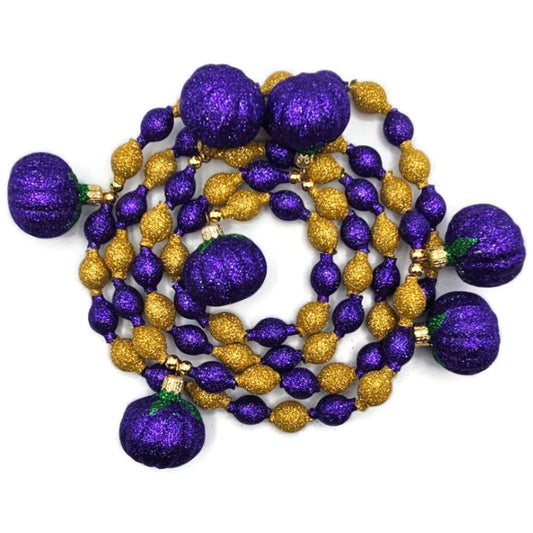 Patricia Breen Pumpkin Garland Purple Gold Glitter Halloween Christmas Ornament