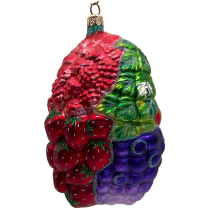 Patricia Breen Arcimbaldi Santa II Fruit Green Background Christmas Ornament