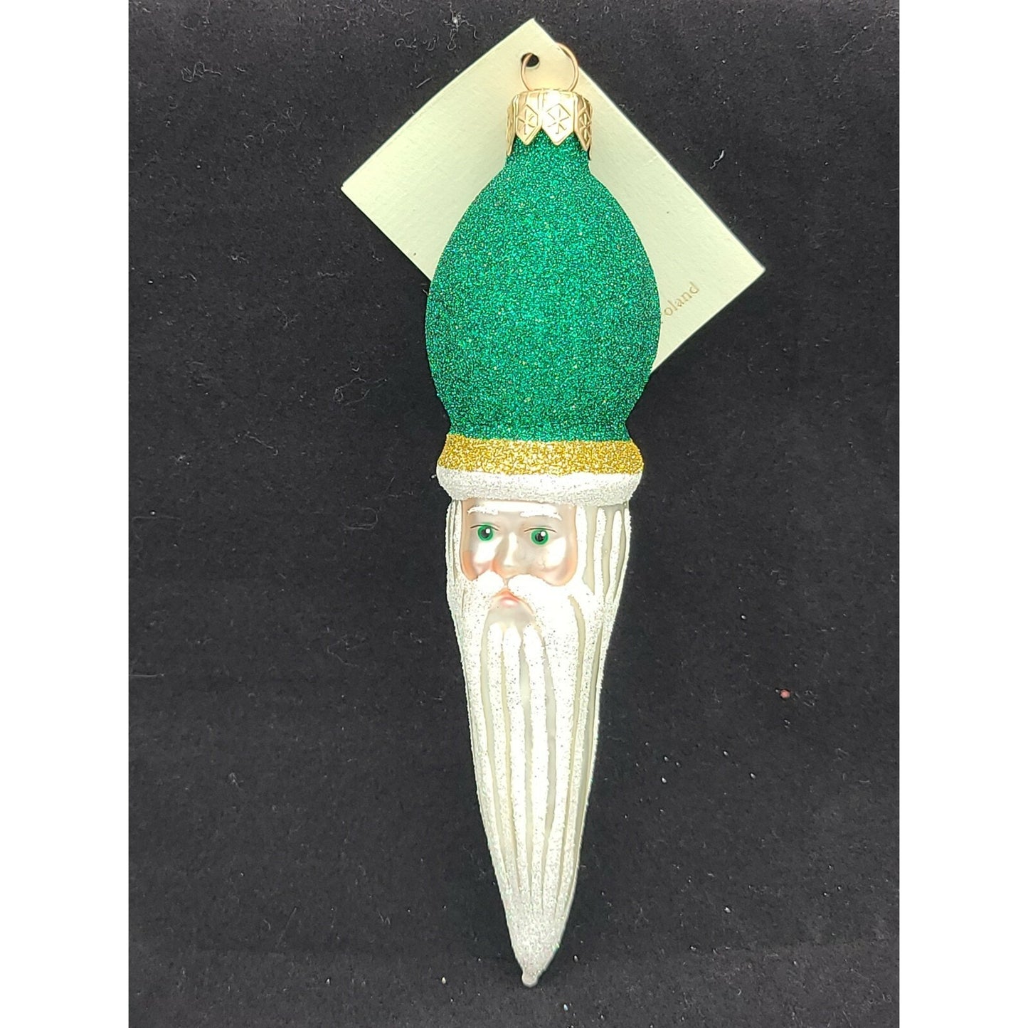 Patricia Breen Ornament Miniature Saint Petersburg Santa Head Green Christmas