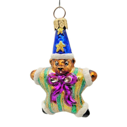 Christopher Radko Star Bear Gem Striped Glass Christmas Tree Ornament 99-951-0