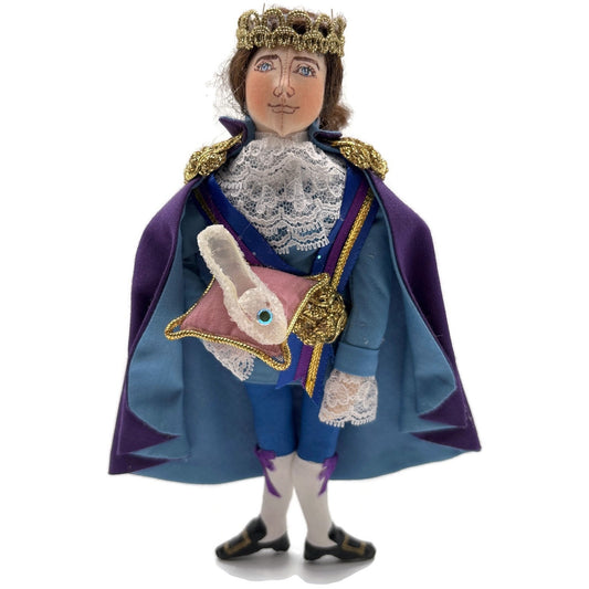 Gladys Boalt Prince Charming Cinderella Fabric Handmade Signed Holiday Ornament