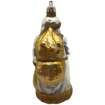 Patricia Breen Laden With Love Pearl Gold Santa Claus Christmas Tree Ornament