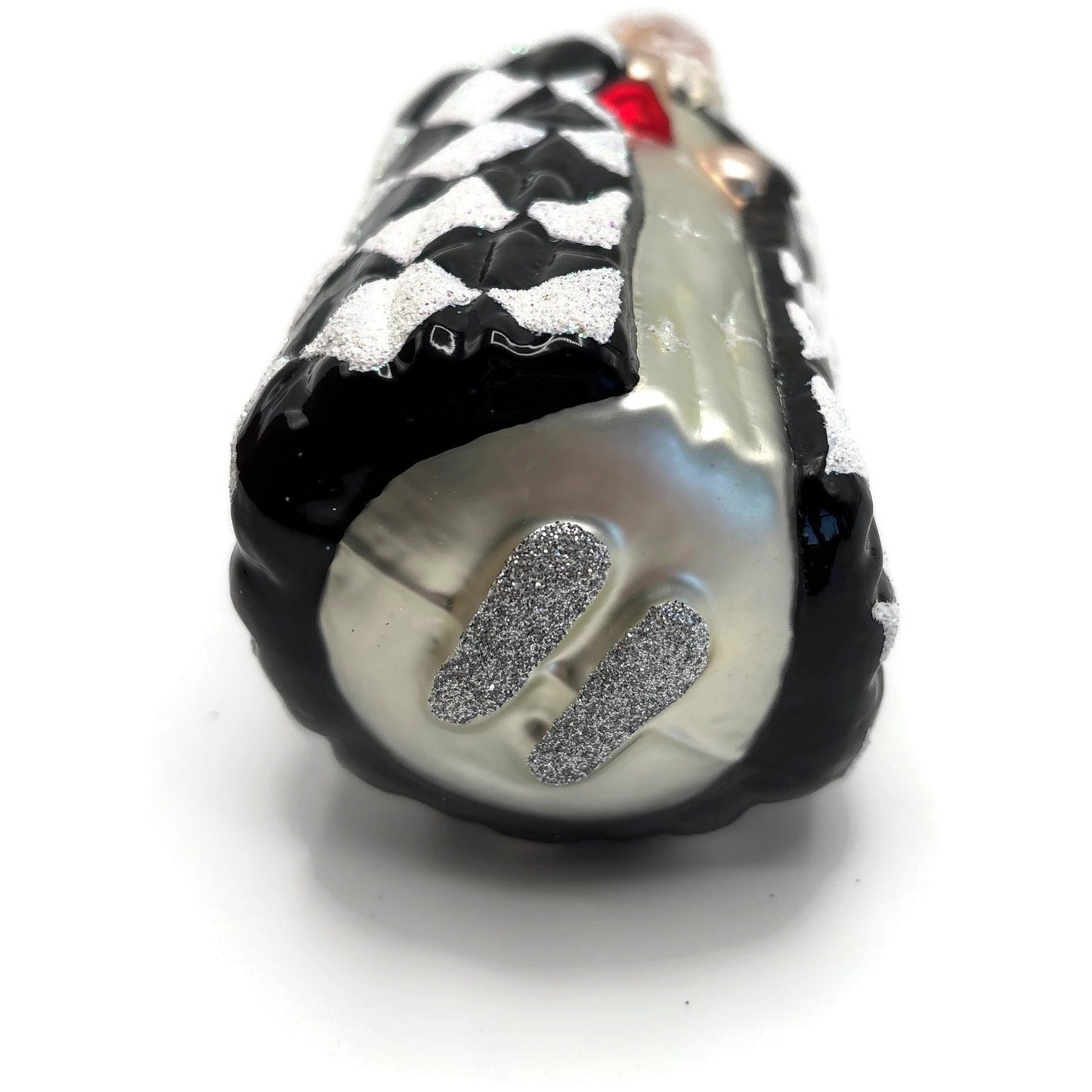 Patricia Breen Saint Louis Santa Black White Diamond Christmas Tree Ornament