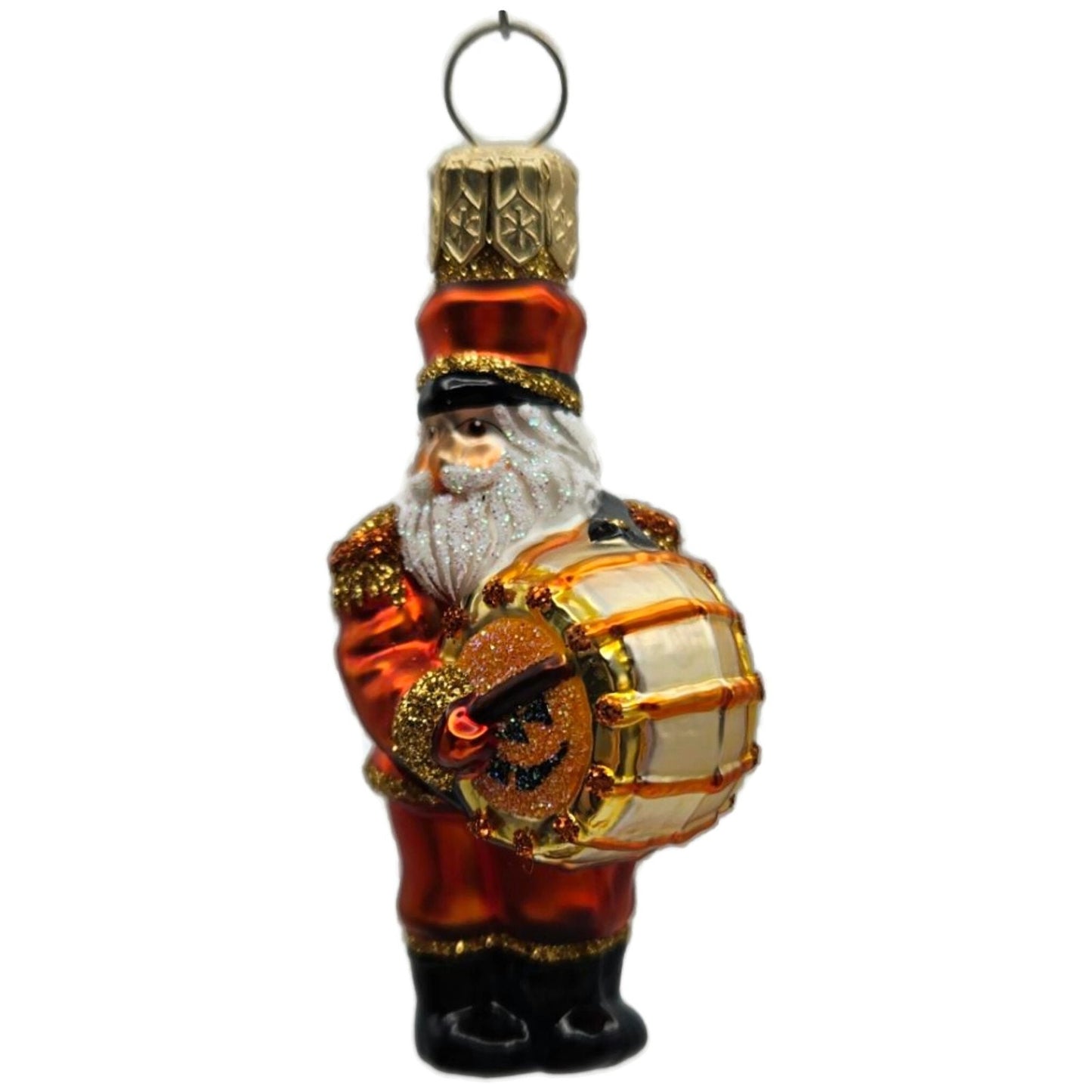 Patricia Breen Drummer Santa Halloween Orange Pumpkins Christmas Ornament 2145