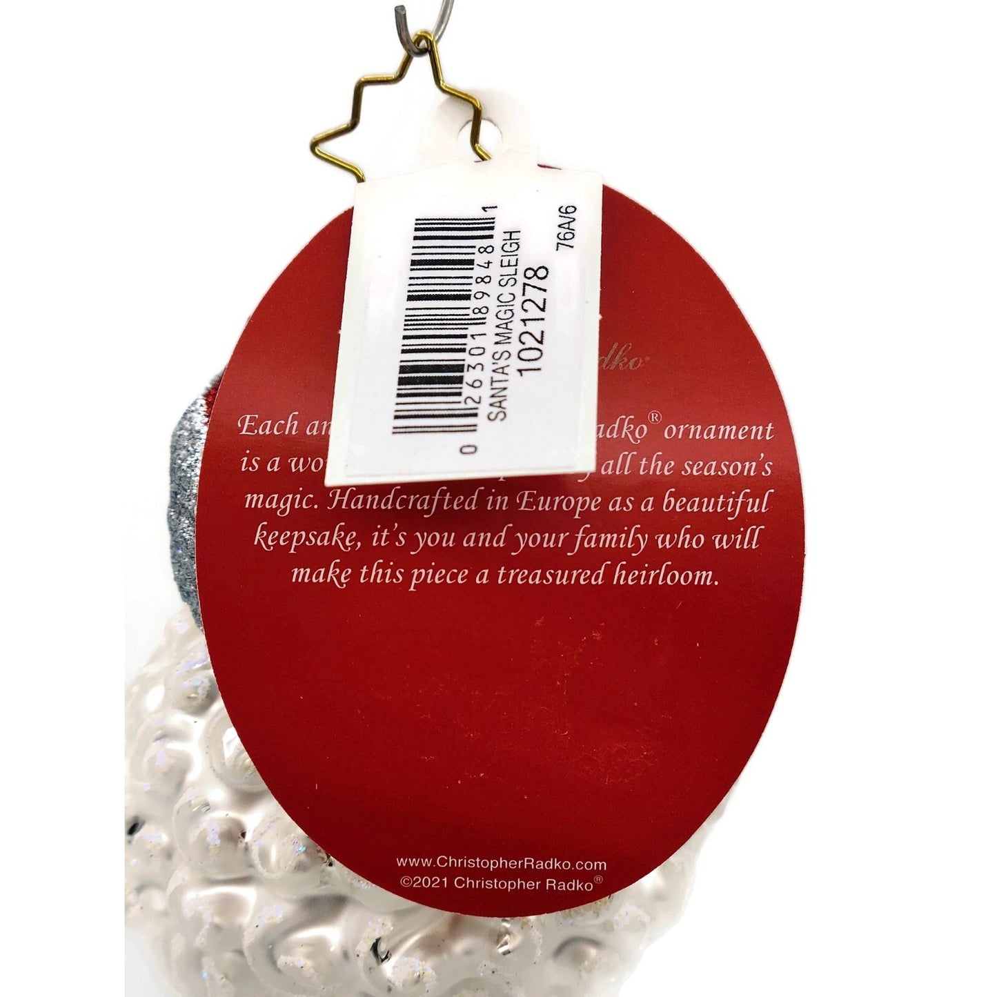 Christopher Radko Santas Magic Sleigh Christmas Tree Holiday Ornament 1021278