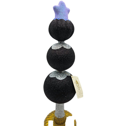Patricia Breen Ghostly Finial Black Pumpkin Jack-O-Lantern Halloween Tree Topper