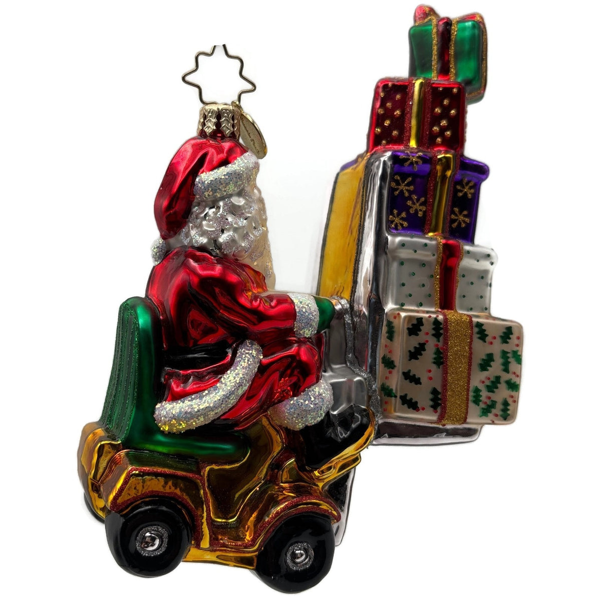 Christopher Radko Heavy Lifting Nick Santa Glass Christmas Ornament 1016139
