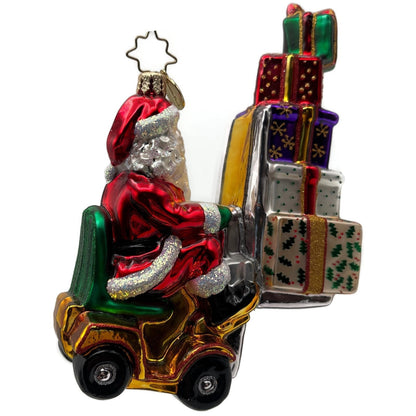 Christopher Radko Heavy Lifting Nick Santa Glass Christmas Ornament 1016139