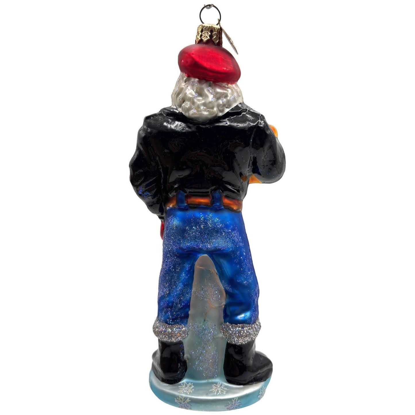 Christopher Radko Santa Dude Leather Jacket Christmas Tree Ornament 01-0227-0