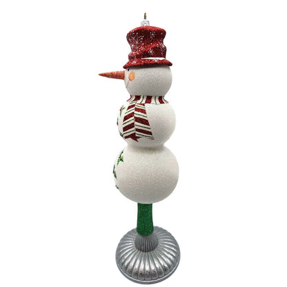 Patricia Breen Snowy Topper Finial Red Snowman Holly Christmas Tree Topper