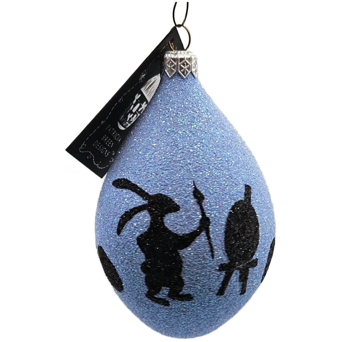 Patricia Breen Silhouette Egg Bunny Artists Easter Blue Christmas Tree Ornament