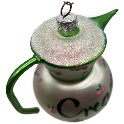 Patricia Breen Sweet Cream Pearl Green Pink Roses Spring Christmas Tree Ornament