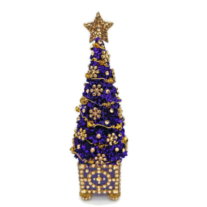 Patricia Breen Arbre de Noël Purple Gold Jeweled Christmas Holiday Tree Ornament