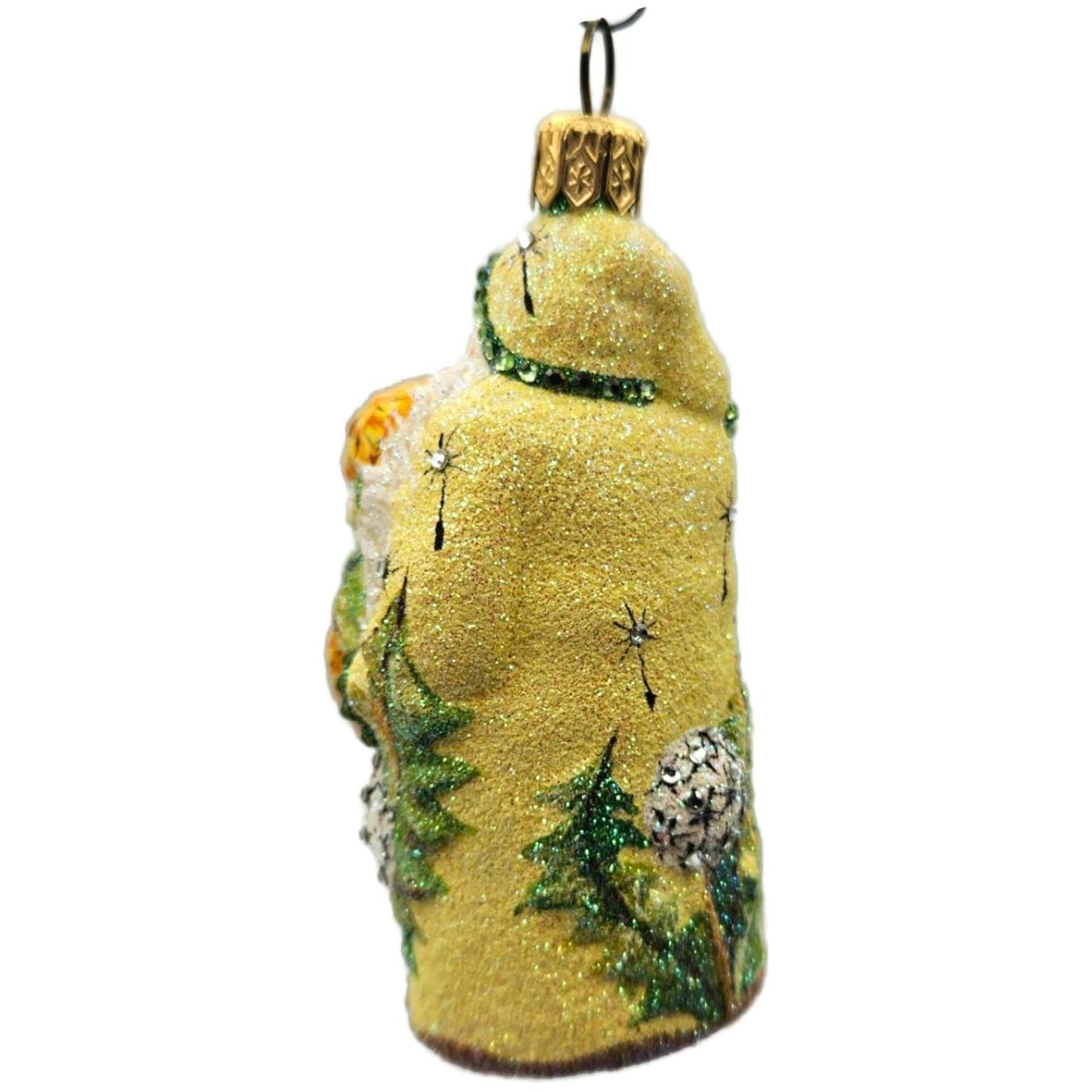 Patricia Breen Miniature Dandelion Santa Yellow Spring Christmas Ornament NM