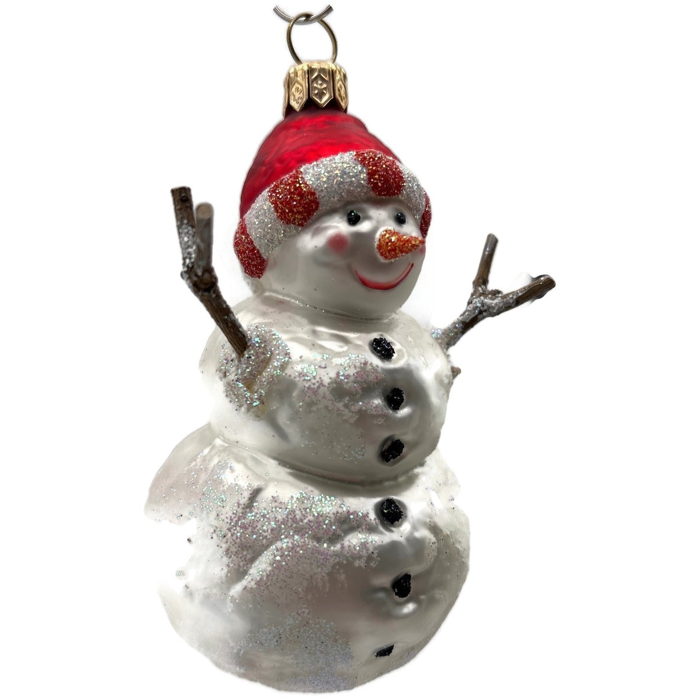 Sikora Weihnachtswelt Snowman With Branches Winter Glass Christmas Tree Ornament