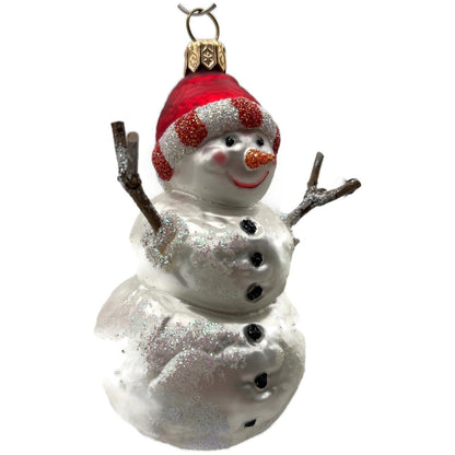 Sikora Weihnachtswelt Snowman With Branches Winter Glass Christmas Tree Ornament