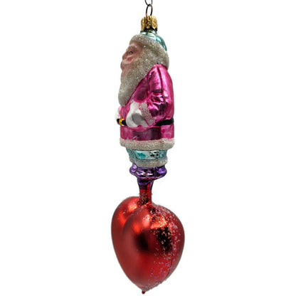 Christopher Radko Heartfelt Santa Claus Red Heart Valentines Christmas Ornament