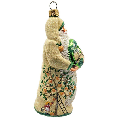 Patricia Breen Santa With Chameleon The Peach Orchard Spring Christmas Ornament