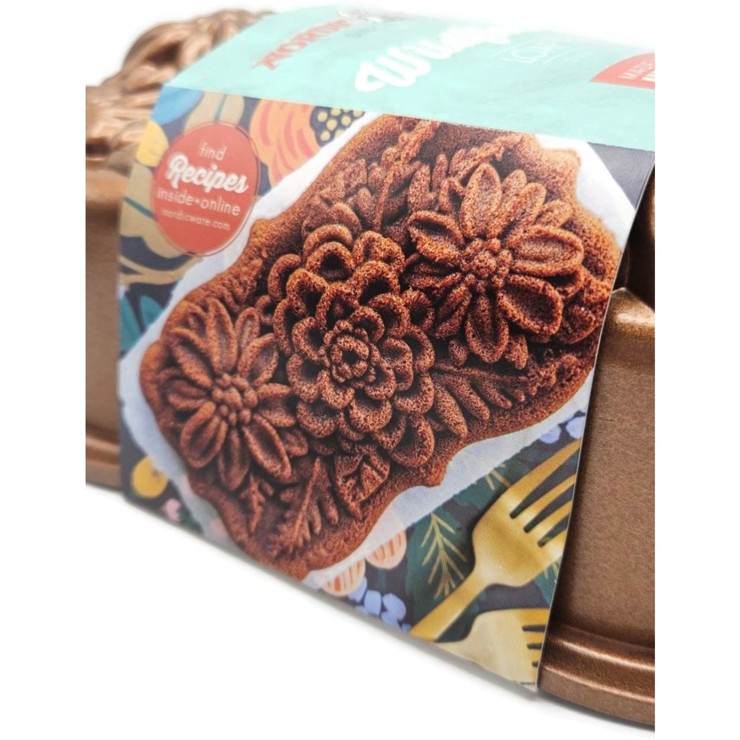 Wildflower Loaf Cake Pan Heavy Cast Aluminum 6 Cup Non Stick Dessert NordicWare