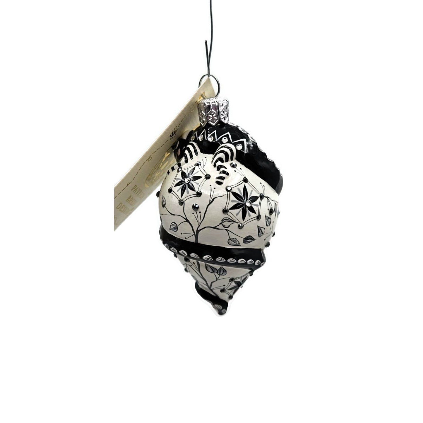 Patricia Breen Topping Chameleon Chinoiserie Black Christmas Tree Ornament CO