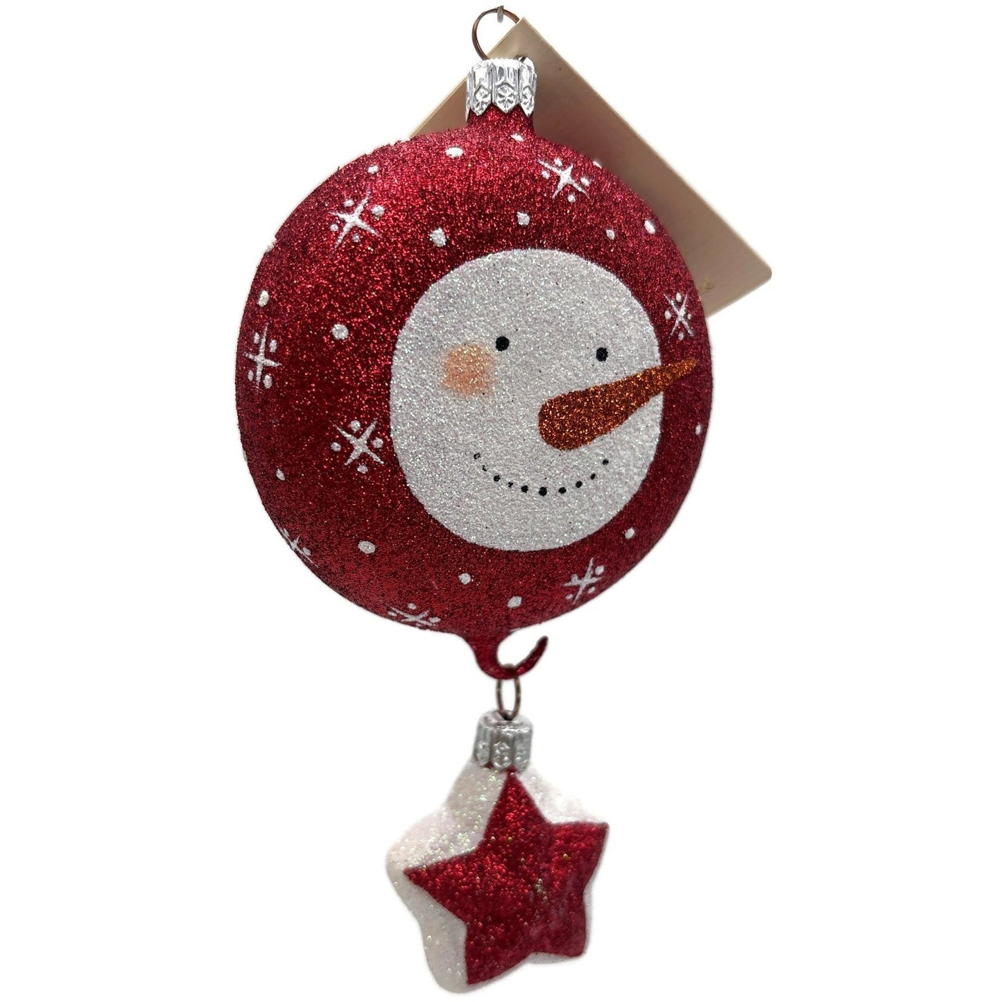 Patricia Breen Snowface Medallion With Star Red 2 Part Christmas Ornament CO