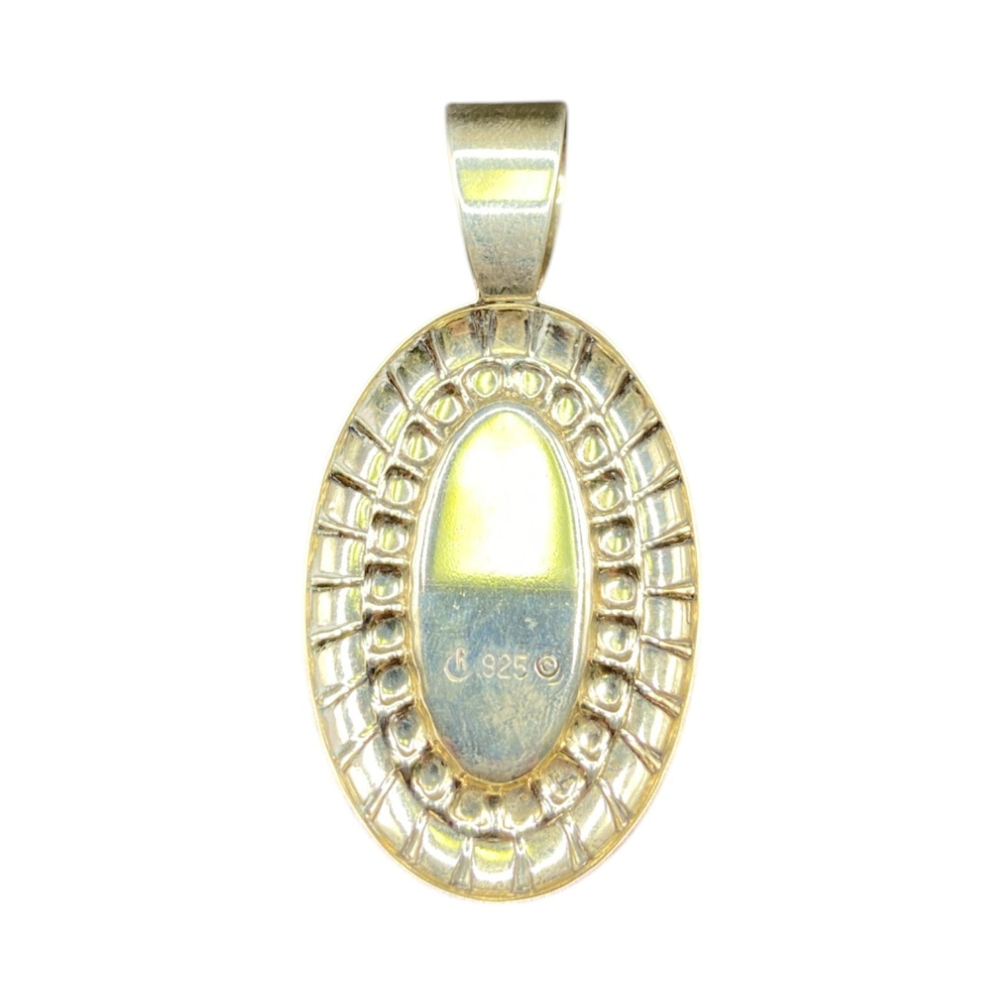 Carolyn Pollack Pendant Turquoise Blue Gemstone Oval Shaped 925 Sterling Silver