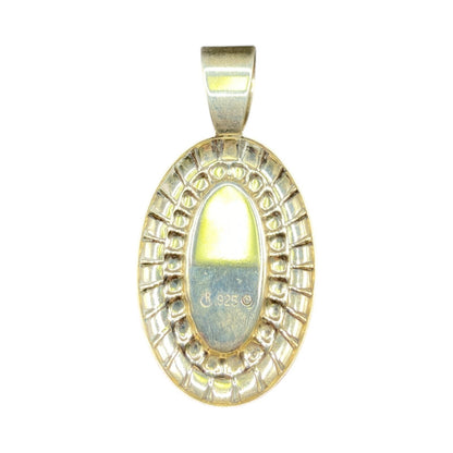 Carolyn Pollack Pendant Turquoise Blue Gemstone Oval Shaped 925 Sterling Silver