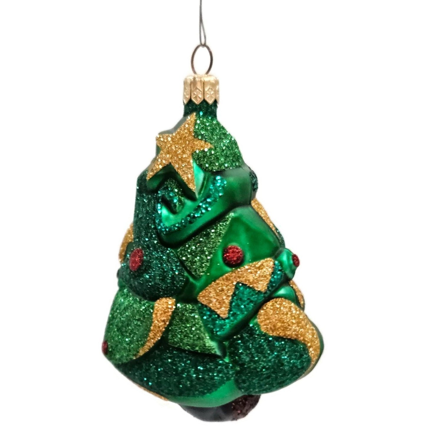 Patricia Breen Cubist Tree Green Gold Star Art Forest Cubism Christmas Ornament