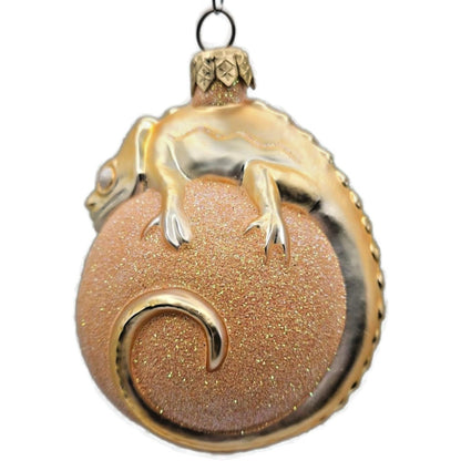Patricia Breen Chameleon Peach Glittered Christmas Spring Tree Ornament