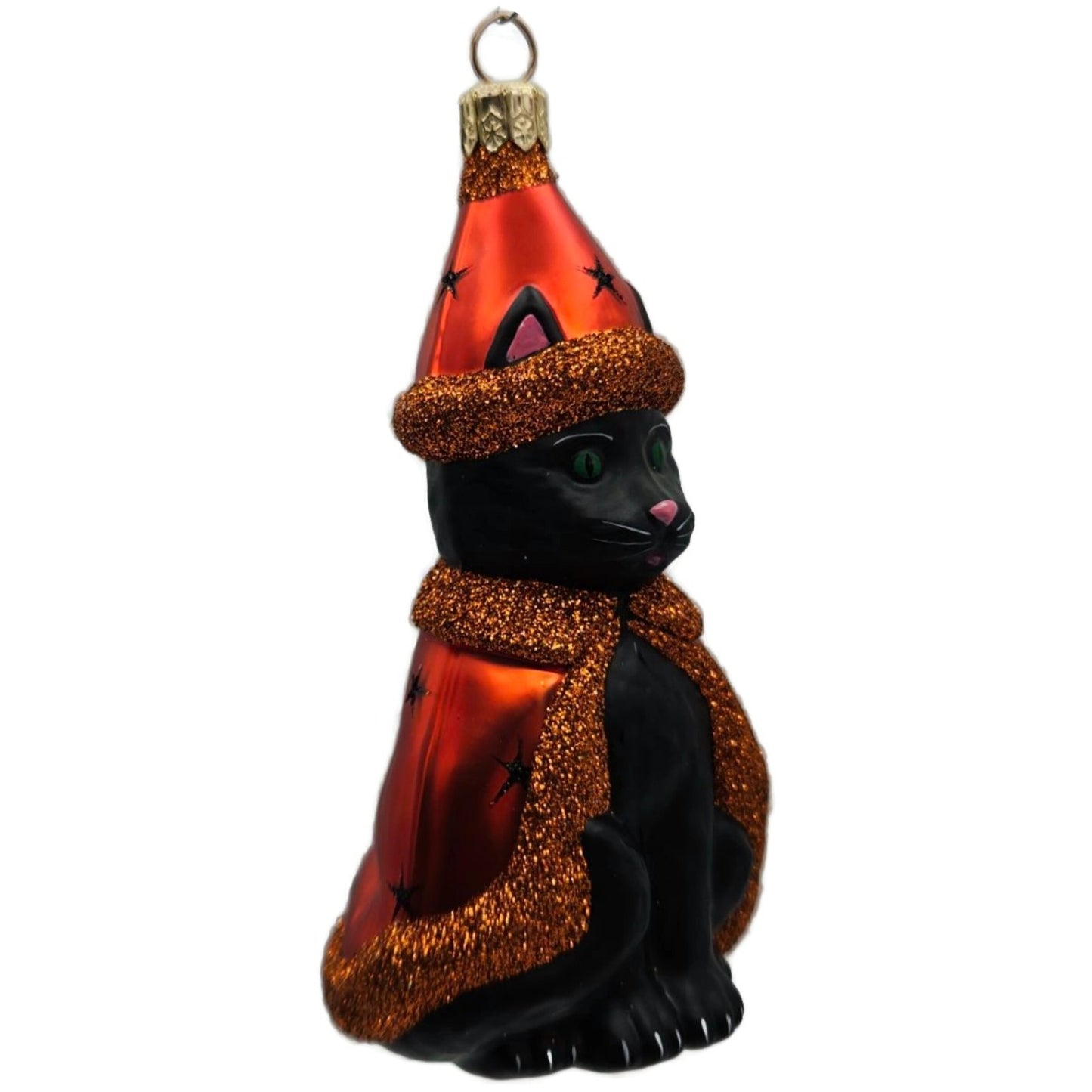 Patricia Breen Salem Kitten Black Orange Stars Halloween Christmas Tree Ornament