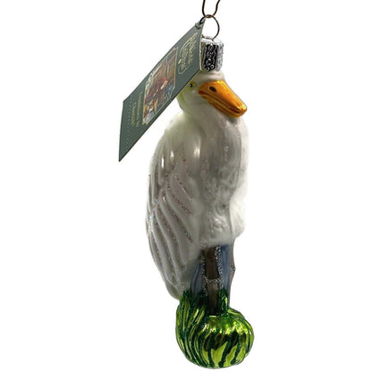 OWC Great American Egret Ornament Bird Old World Christmas Holiday Tree Decor