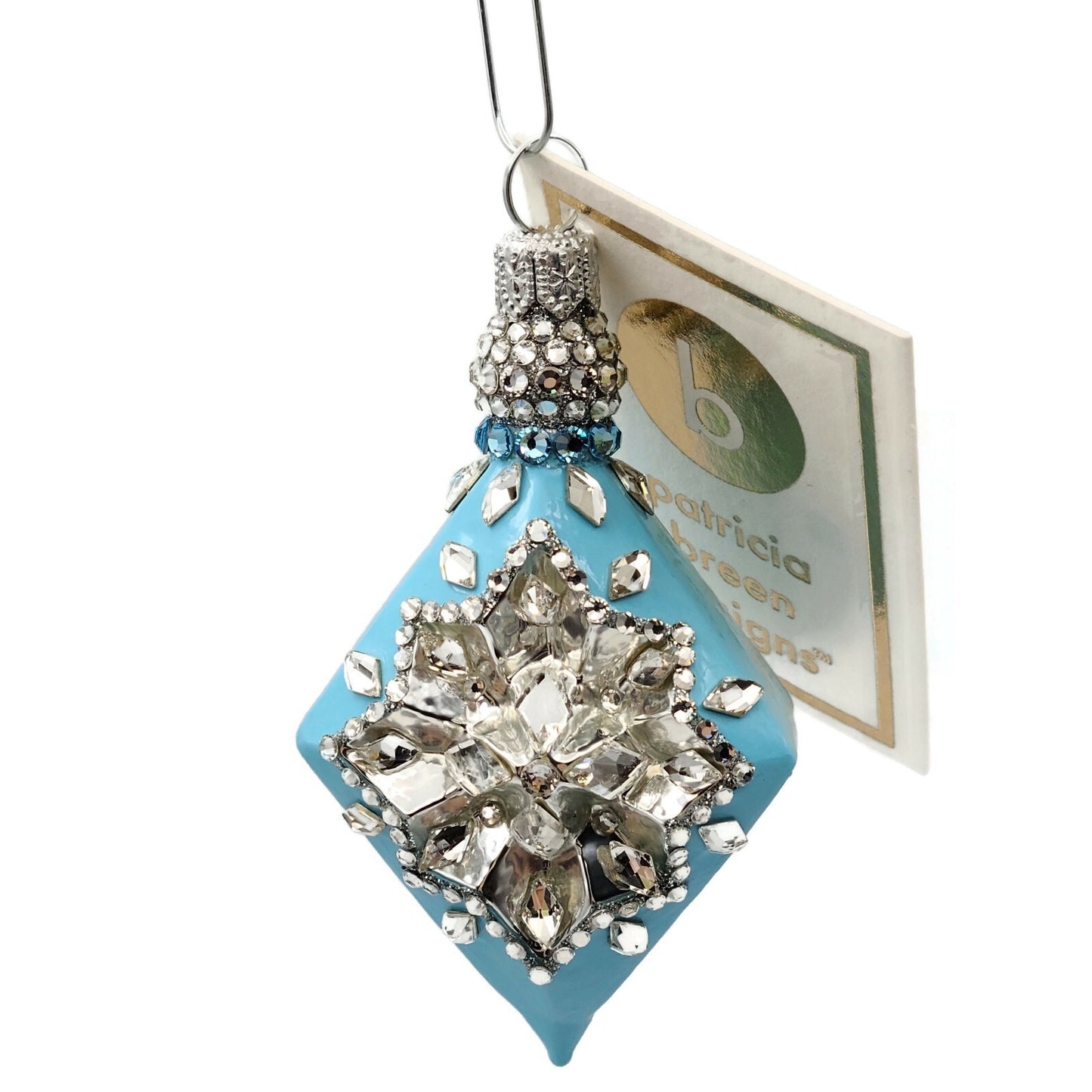 Patricia Breen Honoria Turquoise Silver Reflector Drops Christmas Tree Ornament