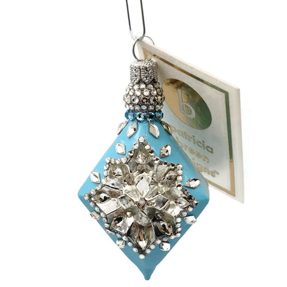 Patricia Breen Honoria Turquoise Silver Reflector Drops Christmas Tree Ornament