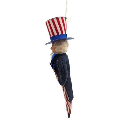 Gladys Boalt Uncle Sam Patriotic July 4th Fabric Christmas Tree Ornament 2769