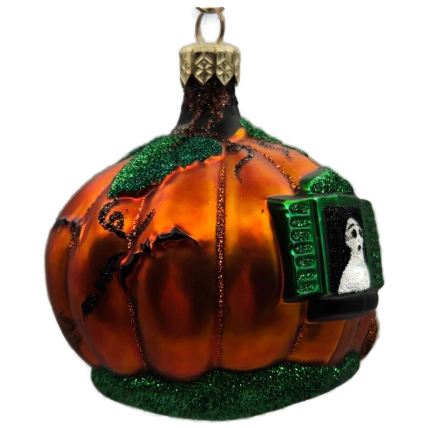 Patricia Breen Pumpkin Cottage Orange Bats Matte Halloween Ornament Signed