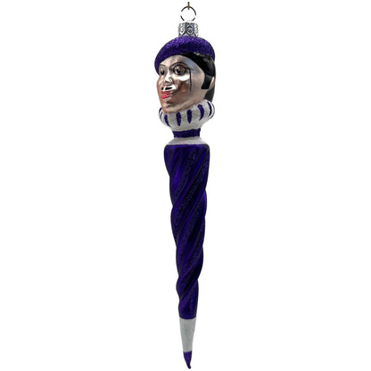 Patricia Breen French Twist Purple Glittered Stripes Monocle Christmas Ornament