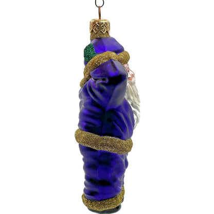 Patricia Breen Hold Onto Your Hat Purple Santa Claus Christmas Tree Ornament
