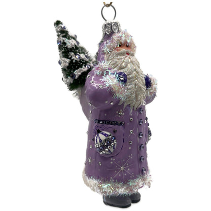 Patricia Breen Whose Woods Are These Lavender Santa Christmas Ornament CATZ