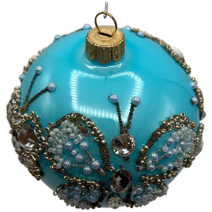 Heartfully Yours Butterfly Hanging on the Summer Sky Blue Christmas Ornament