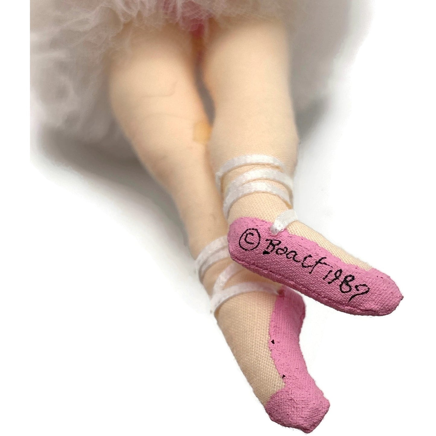 Gladys Boalt Sugar Plum Fairy Nutcracker Pink Fabric Christmas Ornament Signed