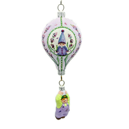 Patricia Breen Miniature Balloon Boy Lavender Floral Christmas Holiday Ornament