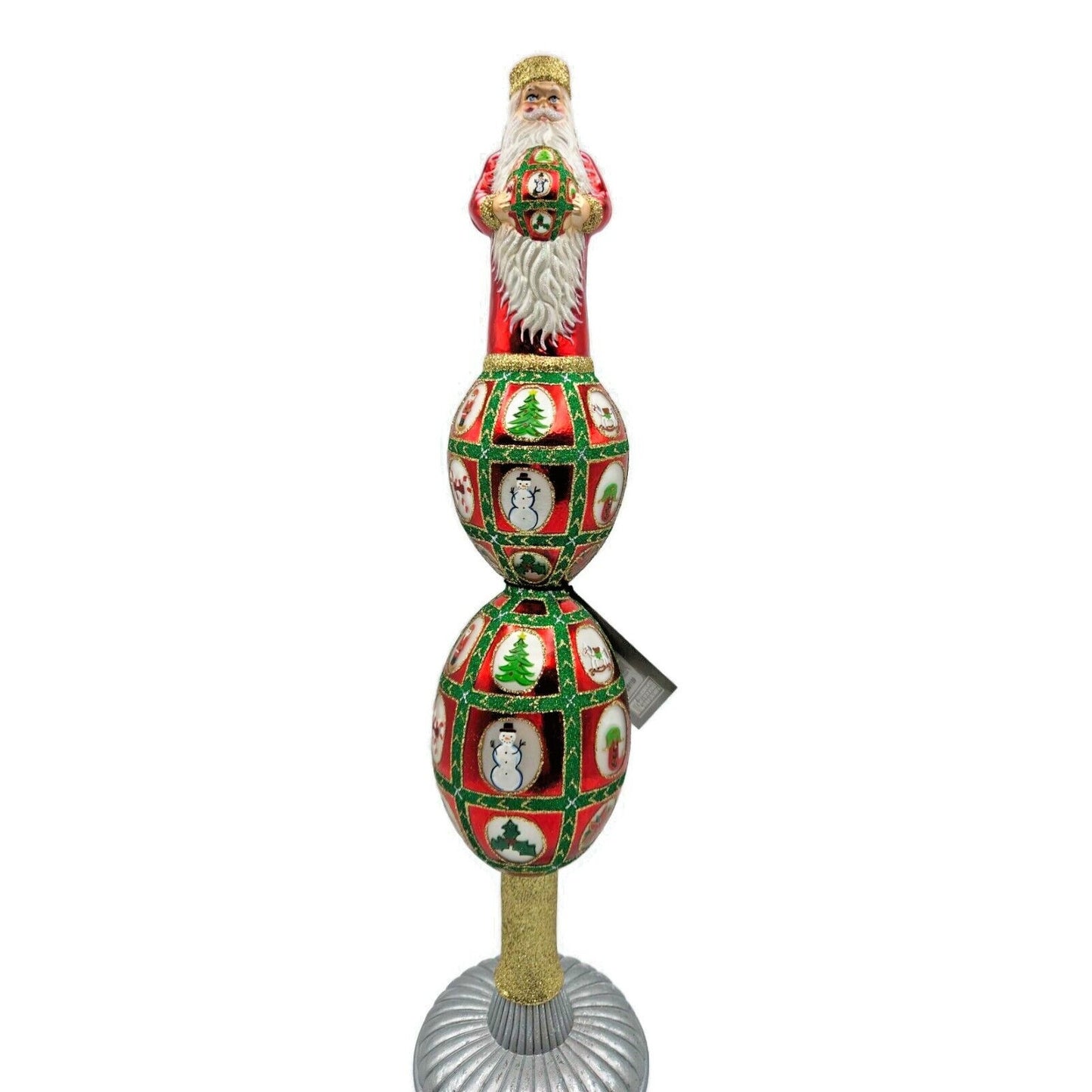 David Strand Faberge Santa Finial Noel Kurt Adler Christmas Tree Topper DS1189