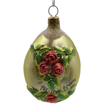 Patricia Breen Aleksandras Egg Flowers Yellow Easter Christmas Signed Ornament